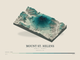 Mount St. Helens — Terrain Relief print in Alpine Teal (landscape)