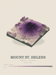 Mount St. Helens — Terrain Relief print in Plum & Clay