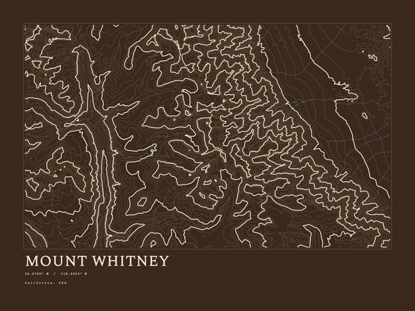 Mount Whitney — Ink print in Atlas Dark (landscape)