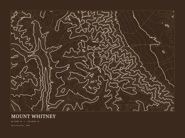 Mount Whitney — Ink print in Atlas Dark (landscape)