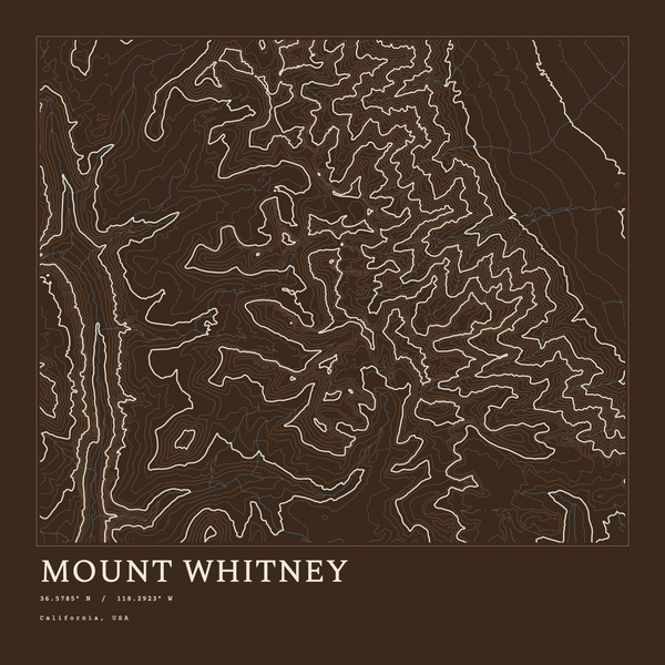 Mount Whitney — Ink print in Atlas Dark (square)