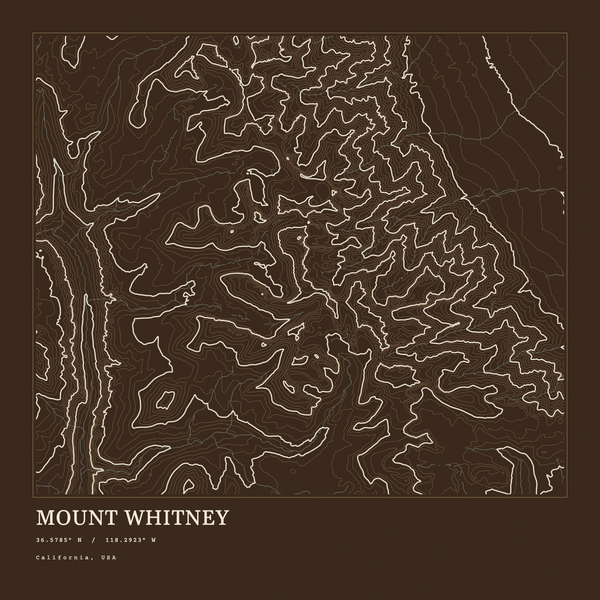 Mount Whitney — Ink print in Atlas Dark (square)
