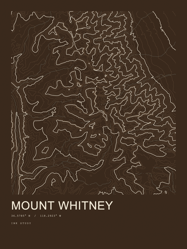 Mount Whitney — Ink print in Atlas Dark