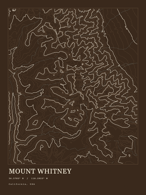 Mount Whitney — Ink print in Atlas Dark