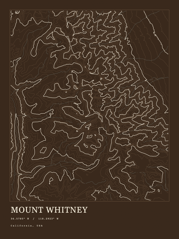 Mount Whitney — Ink print in Atlas Dark