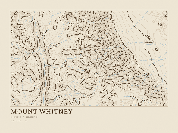 Mount Whitney — Ink print in Atlas Light (landscape)