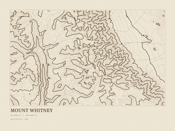 Mount Whitney — Ink print in Atlas Light (landscape)