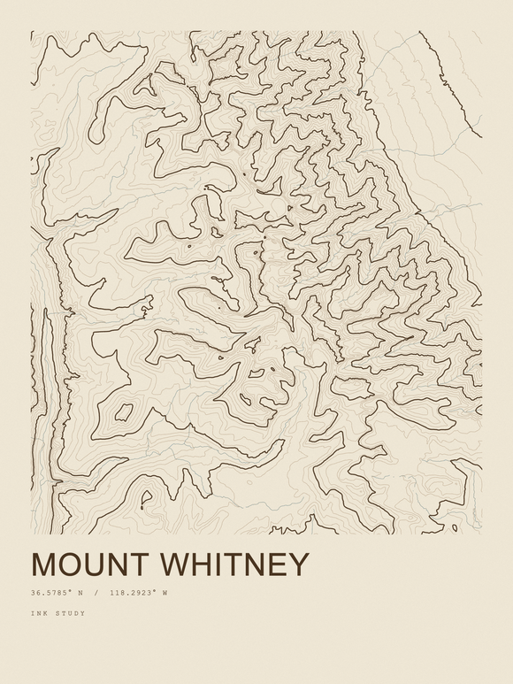 Mount Whitney — Ink print in Atlas Light