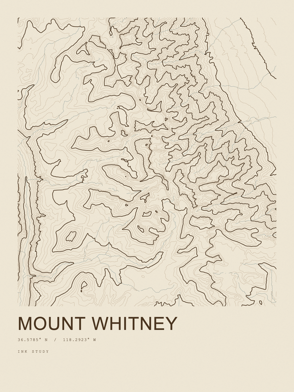 Mount Whitney — Ink print in Atlas Light