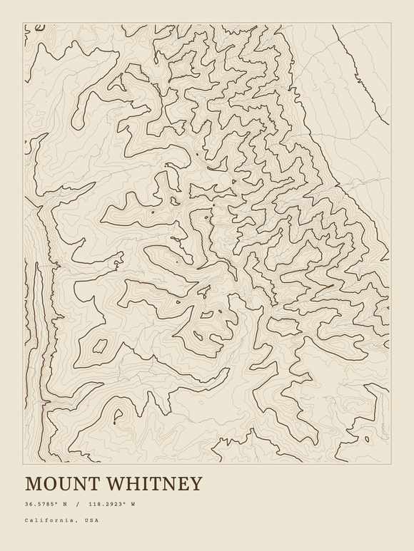 Mount Whitney — Ink print in Atlas Light