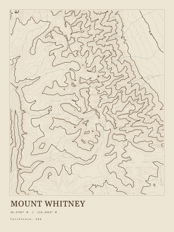 Mount Whitney — Ink print in Atlas Light