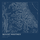 Mount Whitney — Ink print in Blueprint Dark (square)
