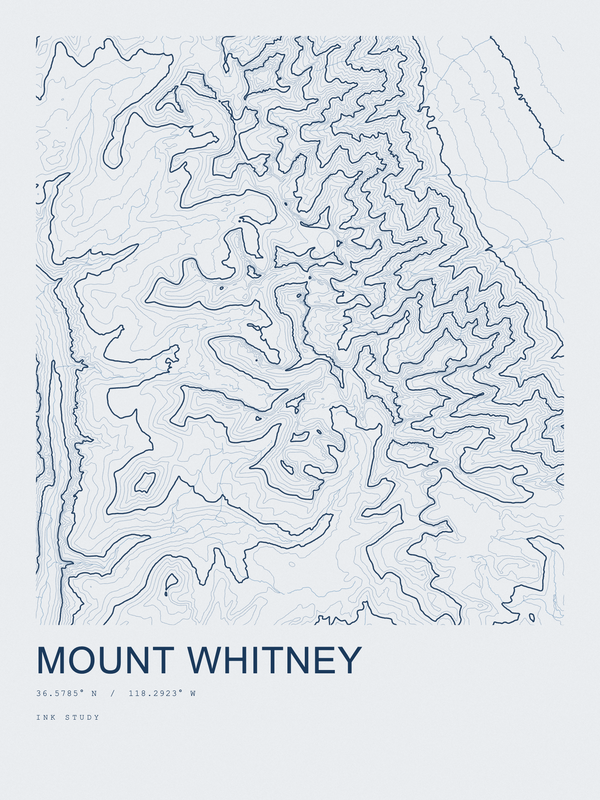 Mount Whitney — Ink print in Blueprint Light