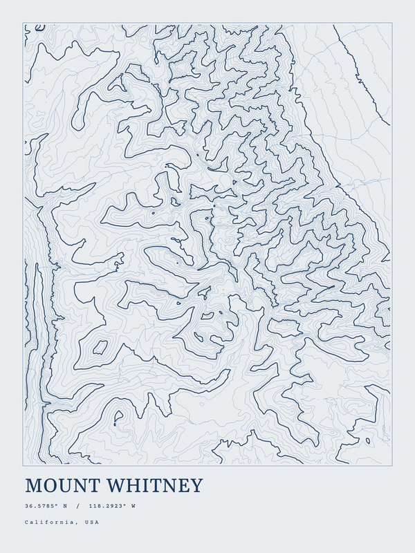 Mount Whitney — Ink print in Blueprint Light