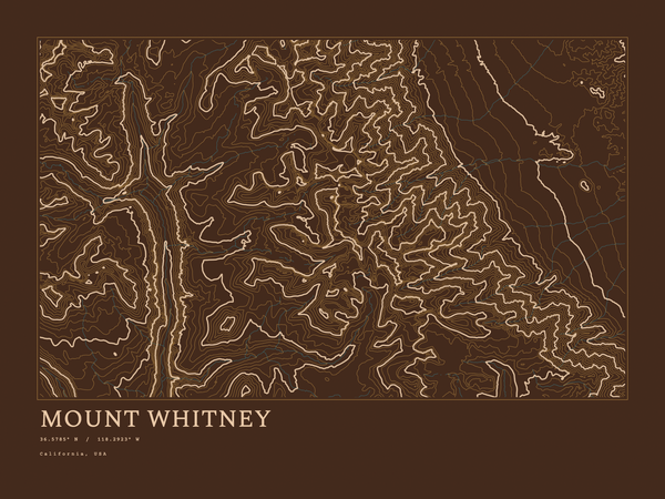 Mount Whitney — Ink print in Desert Dark (landscape)