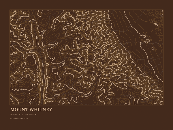 Mount Whitney — Ink print in Desert Dark (landscape)