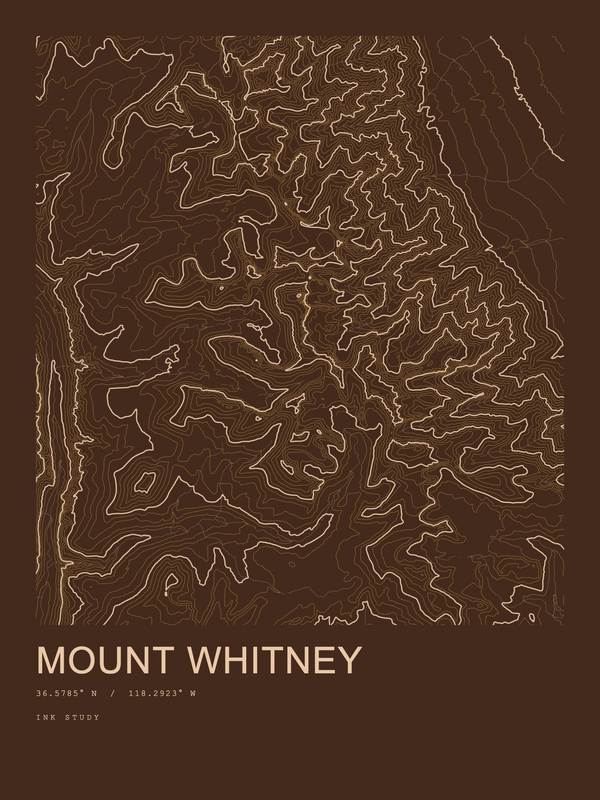 Mount Whitney — Ink print in Desert Dark