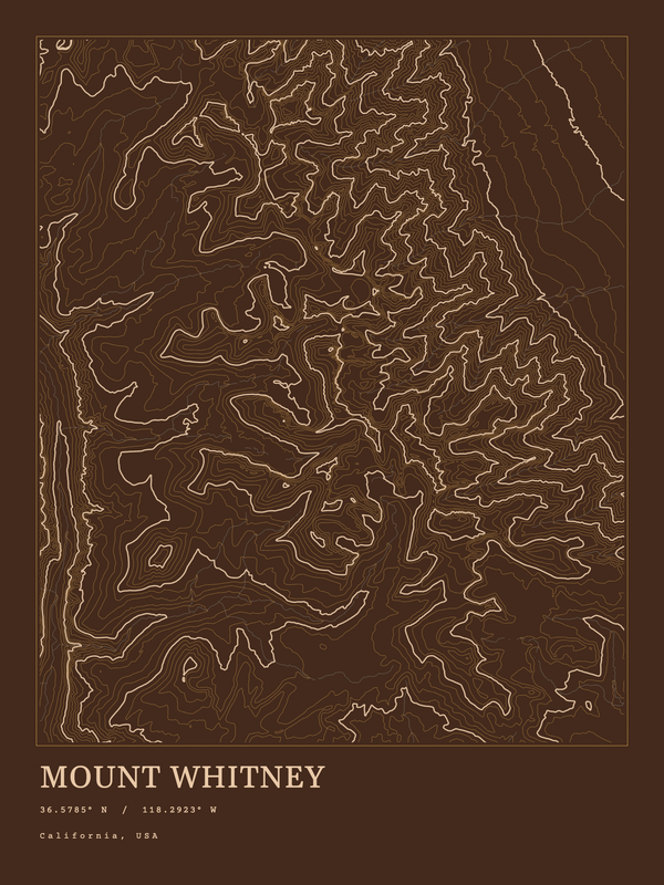 Mount Whitney — Ink print in Desert Dark