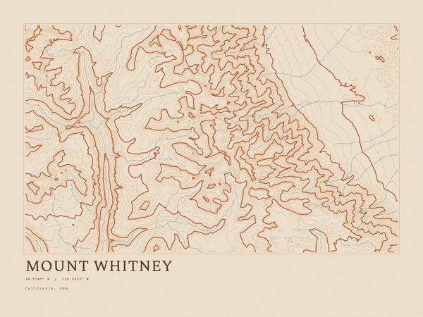 Mount Whitney — Ink print in Desert Light (landscape)