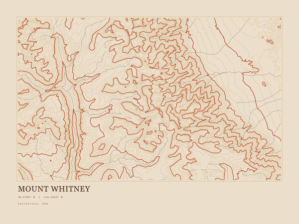 Mount Whitney — Ink print in Desert Light (landscape)