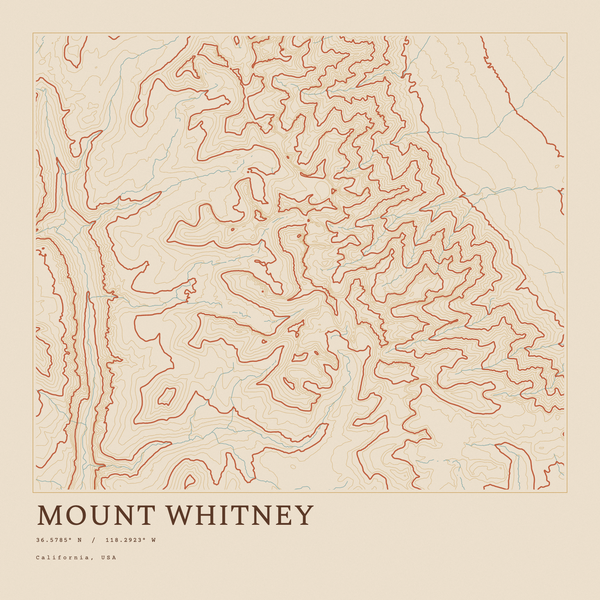 Mount Whitney — Ink print in Desert Light (square)