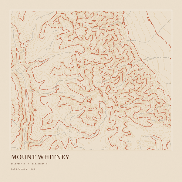 Mount Whitney — Ink print in Desert Light (square)