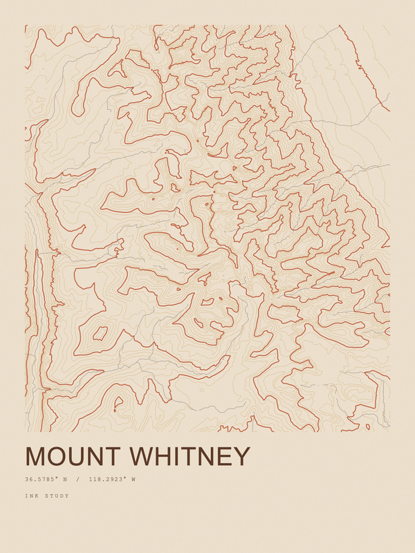 Mount Whitney — Ink print in Desert Light
