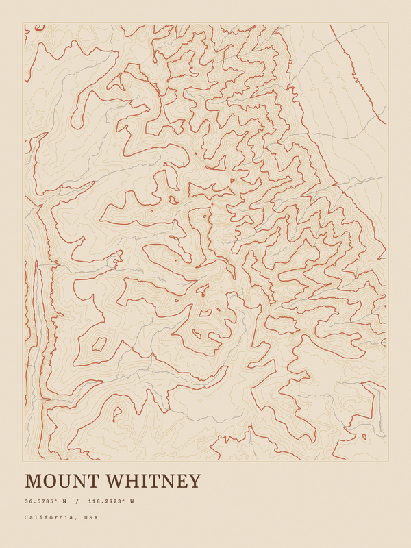 Mount Whitney — Ink print in Desert Light