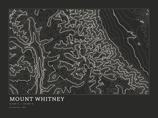 Mount Whitney — Ink print in Ink Dark (landscape)