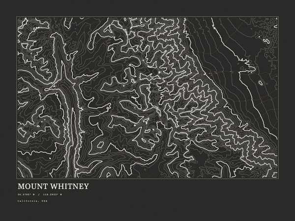 Mount Whitney — Ink print in Ink Dark (landscape)