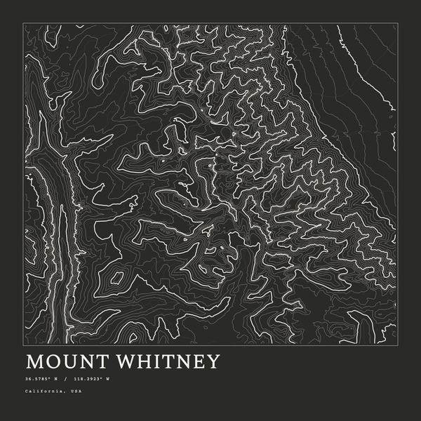 Mount Whitney — Ink print in Ink Dark (square)