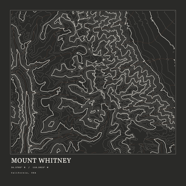 Mount Whitney — Ink print in Ink Dark (square)