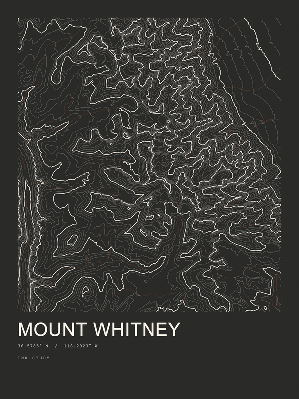Mount Whitney — Ink print in Ink Dark