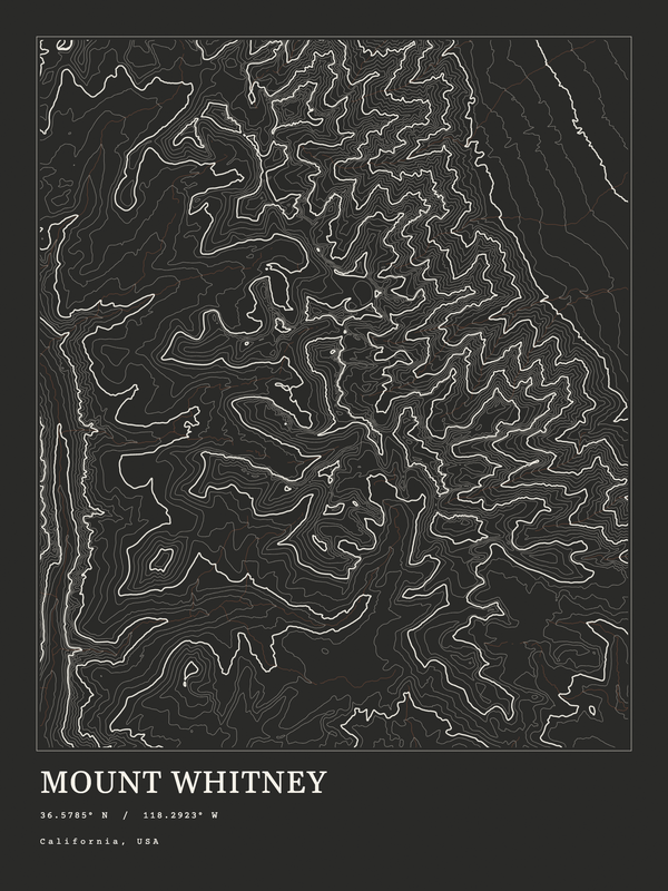 Mount Whitney — Ink print in Ink Dark