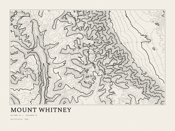 Mount Whitney — Ink print in Ink Light (landscape)