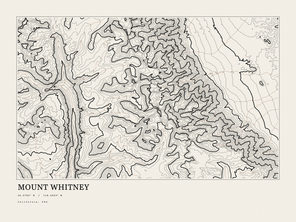 Mount Whitney — Ink print in Ink Light (landscape)