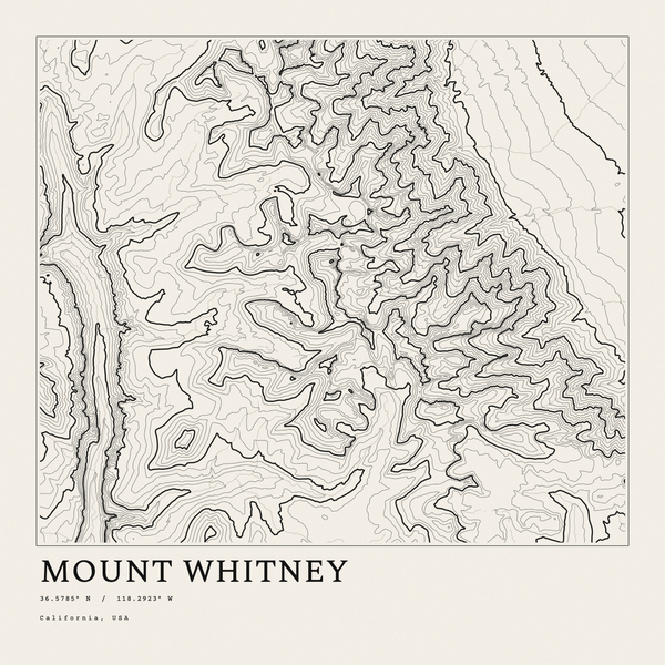 Mount Whitney — Ink print in Ink Light (square)