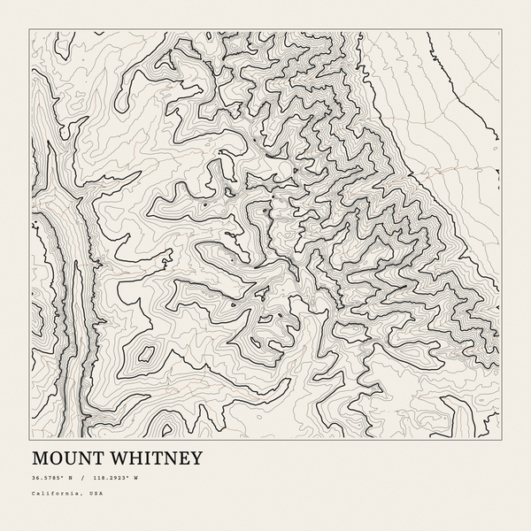 Mount Whitney — Ink print in Ink Light (square)