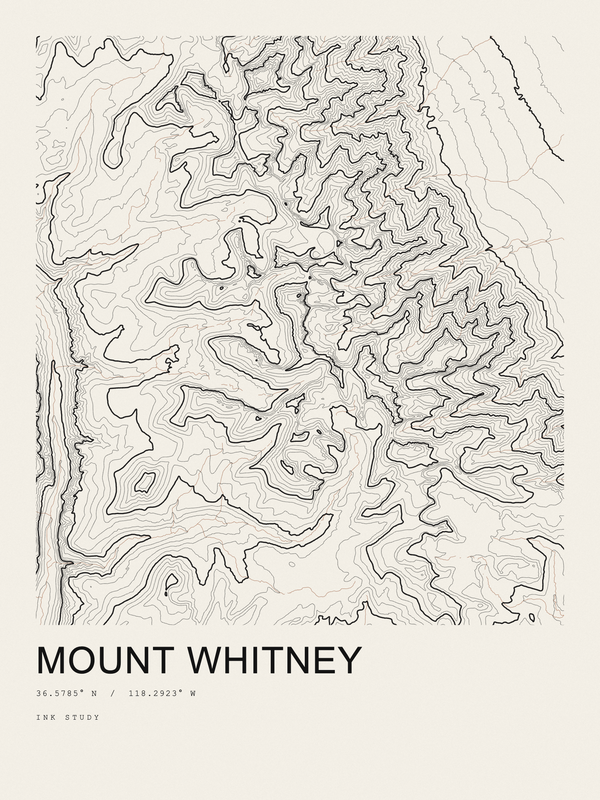 Mount Whitney — Ink print in Ink Light