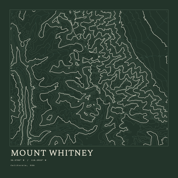 Mount Whitney — Ink print in Ranger Dark (square)