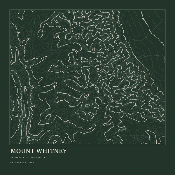 Mount Whitney — Ink print in Ranger Dark (square)