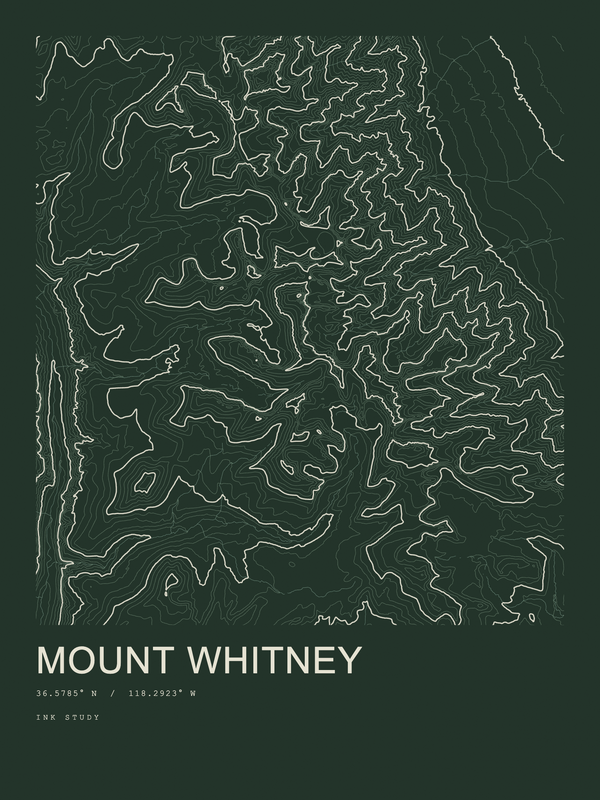 Mount Whitney — Ink print in Ranger Dark
