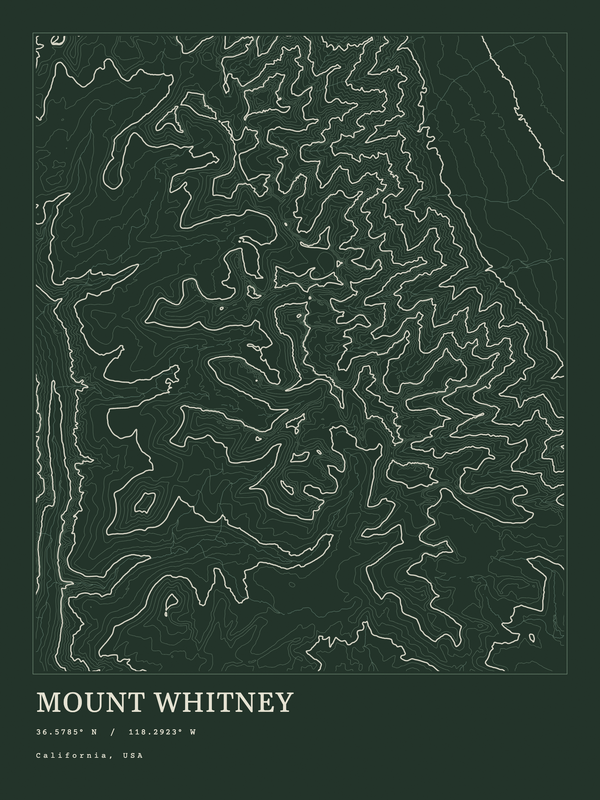 Mount Whitney — Ink print in Ranger Dark