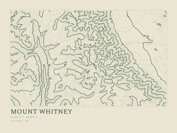 Mount Whitney — Ink print in Ranger Light (landscape)
