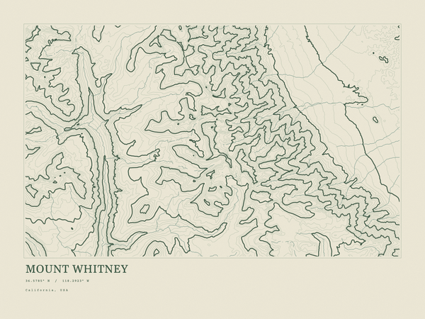 Mount Whitney — Ink print in Ranger Light (landscape)
