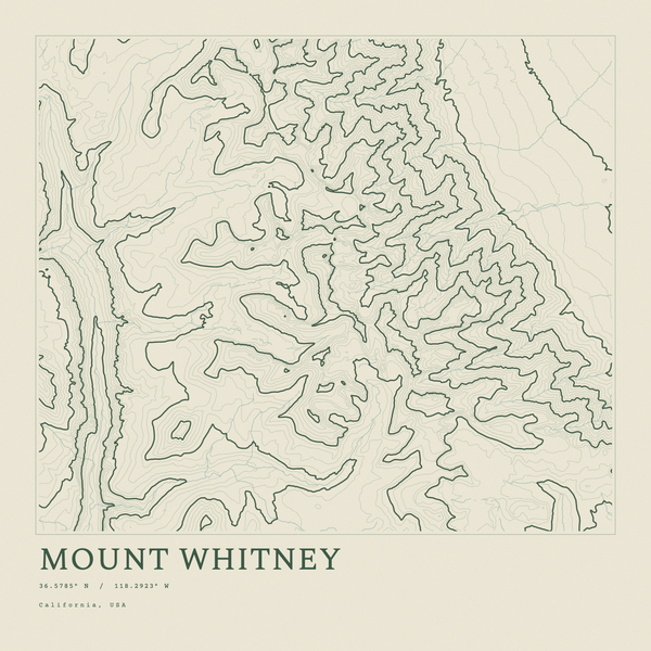 Mount Whitney — Ink print in Ranger Light (square)