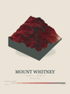 Mount Whitney — Terrain Relief print in Red Earth