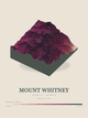 Mount Whitney — Terrain Relief print in Rose & Stone