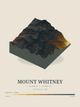 Mount Whitney — Terrain Relief print in Saffron & Slate