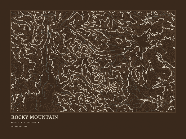 Rocky Mountain — Ink print in Atlas Dark (landscape)